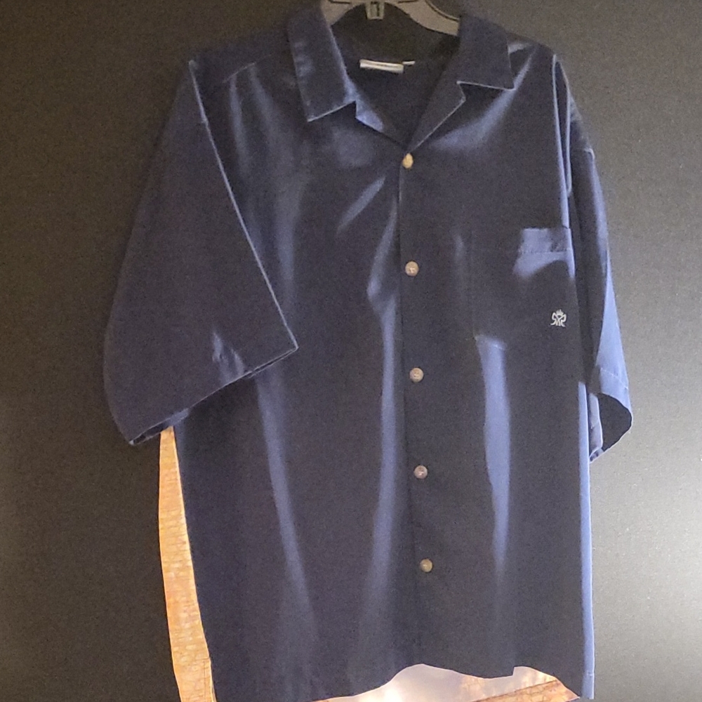 Classic Navy Blue Men's Button Down Shirt